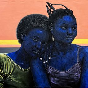 Gemälde, Me and You - 21st Century, Contemporary, Figurative, Portrait, Love Africa Women, Taiwo Odejinmi