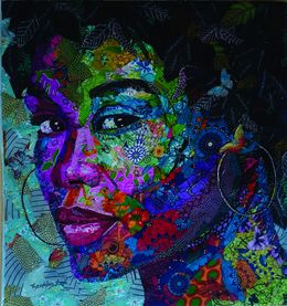 Peinture, Blossom of Beauty - 21st Century, Contemporary, Figurative Portrait, Africa Woman, Agwunwa Theophilus