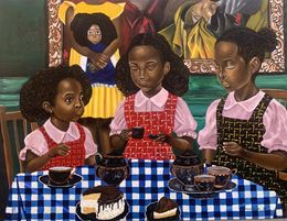 Painting, Portrait of An Introvert - 21st Century, Contemporary, Figurative, Food, Children, Olaosun Oluwapelumi
