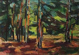 Gemälde, Evening in the forest, Peter Tovpev