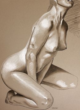 Peinture, Femme nue à genoux, Verssan