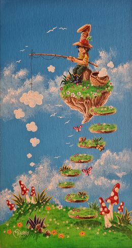 Painting, Le pecheur de nuages, Michel Baudry