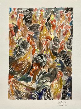 Gemälde, L’association des poules, ShuJie Wang