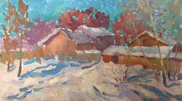 Gemälde, The first snow fell, Peter Tovpev