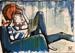 Peinture, Assise en lecture, Lydi