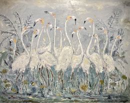 Gemälde, Les flamands ‘pas roses’ de Hainan, ShuJie Wang