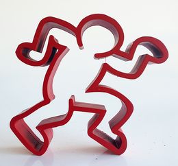 Sculpture, Mini egyptian boy Haring red, SpyDDy