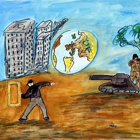 Gemälde, L'artista difende il mondo come può, Claudio Parigi