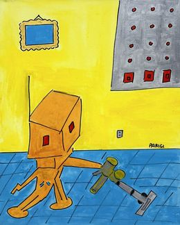 Peinture, Robot armato di aspirapolvere, Claudio Parigi