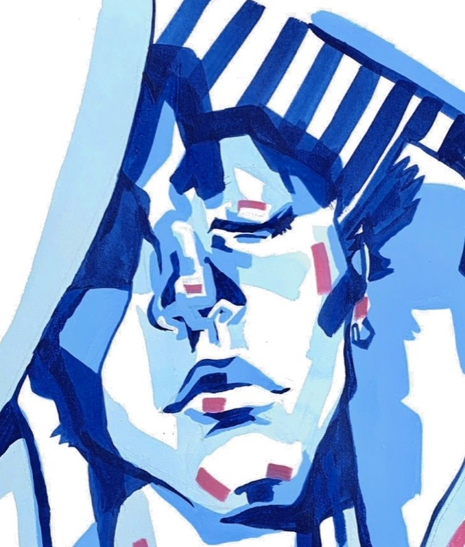 Lola Jamin, Dream it blue, Peinture sur papier