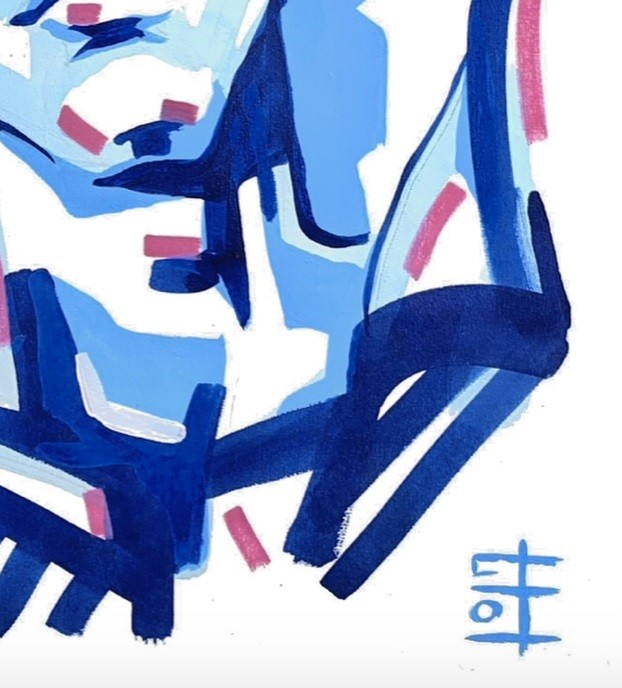 Lola Jamin, Dream it blue, Peinture sur papier
