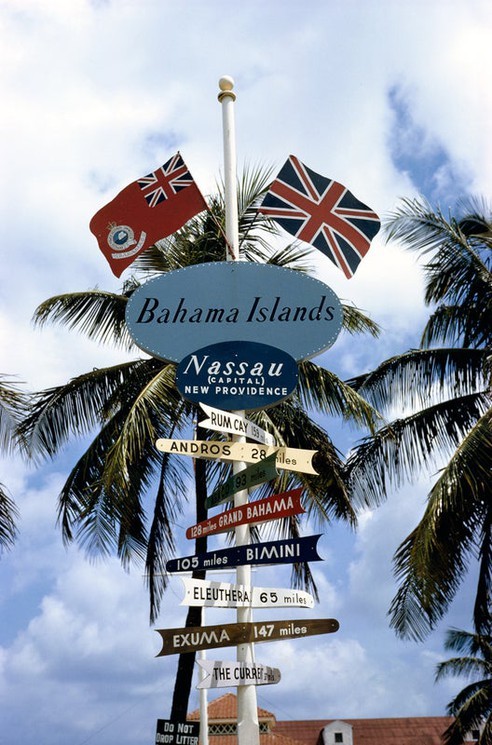 Slim Aarons, Bahamas Signpost Slim Aarons, Bahamas Signpost