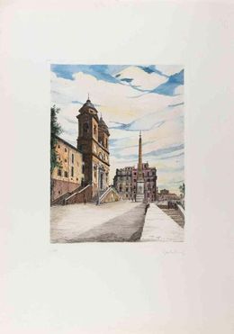 Print, View of Trinità dé Montis, Giuseppe Malandrino