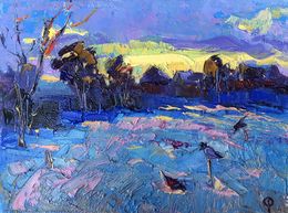 Peinture, Frosty evening, Oksana Ivanyuk