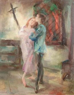 Painting, Romeo and Juliet, Miroslava Vrbova-Stefkova