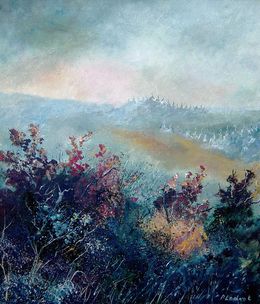 Painting, Misty landscape, Pol Ledent