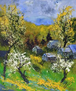 Painting, Spring in my countryside, Pol Ledent