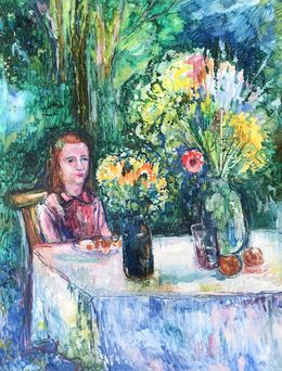 Gemälde, Girl in the garden, Peter Tovpev