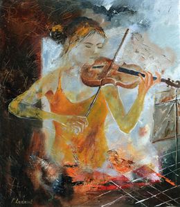 Painting, Playing violin, Pol Ledent