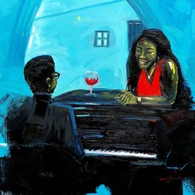 Painting, Transition - 21st Century, Contemporary, Figurative, Portrait, Men, Love, Women, Ajegbomogun Damilola