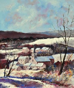 Painting, Winter in my countryside, Pol Ledent
