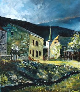 Painting, Spring in my countryside - Vresse, Pol Ledent