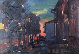 Gemälde, Evening city, Peter Tovpev