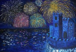 Painting, Feu d'Artifice, Joëlle Darmon