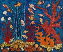 Gemälde, Poissons et coraux, Joëlle Darmon