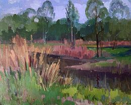 Gemälde, There is a river in the forest, Peter Tovpev