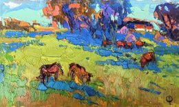 Gemälde, Morning meadows, Oksana Ivanyuk