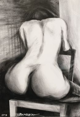 Painting, Nue assise sur chaise, Frank De Blok