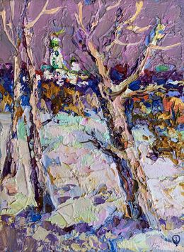 Peinture, The first snow fell, Oksana Ivanyuk