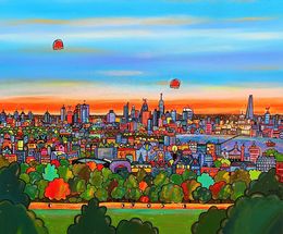 Painting, Futuristic View of London from Parliament Hill, Maria Luisa Azzini