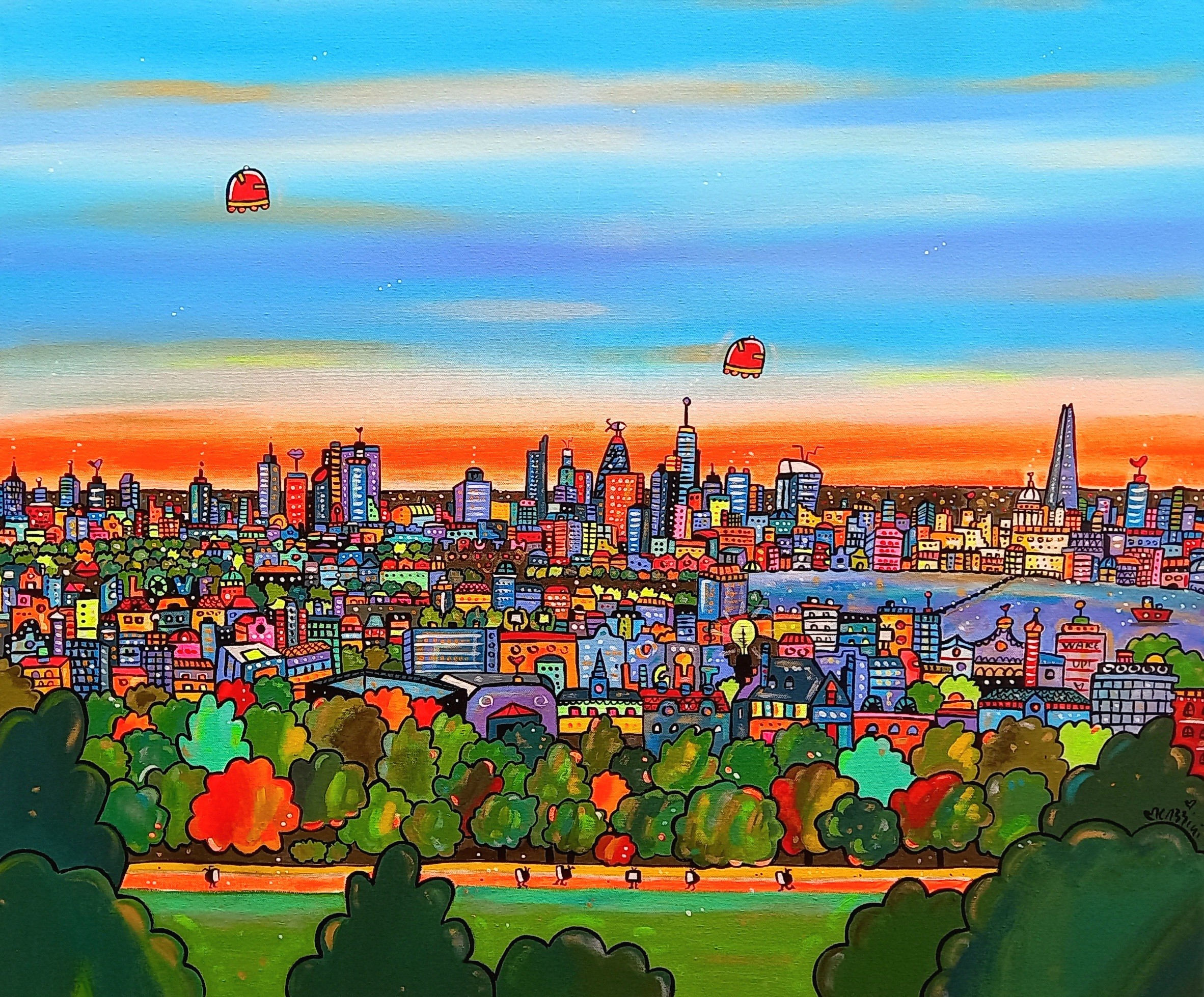 Maria Luisa Azzini, Futuristic View of London from Parliament Hill Maria Luisa Azzini, Futuristic View of London from Parliament Hill