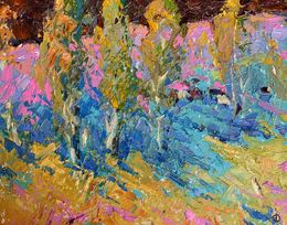 Painting, Near young poplars, Ivanyuk Oleksiy