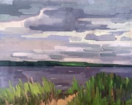 Gemälde, Reeds on the river, Peter Tovpev