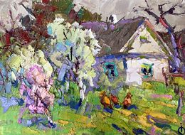 Painting, Spring has come in the village, Oksana Ivanyuk