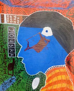 Gemälde, Jouska - 21st Century, Contemporary, Abstract, Miniature, Emotions, Africa Colors, Olumide Ajayi
