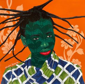 Gemälde, Optimistic - 21st Century, Contemporary, Figurative, Women, African Fabric, Oluwafemi Afolabi