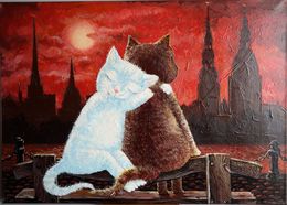 Gemälde, Cats on the coast, Rakhmet Redzhepov (Ramzi)