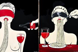 Gemälde, Amore vino and A taste of trust, Kristina Mallen