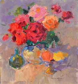 Painting, Lush Bouquet of Roses, Alexander Shandor