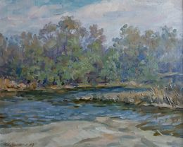 Painting, River by the forest, Kovalenko Ivan