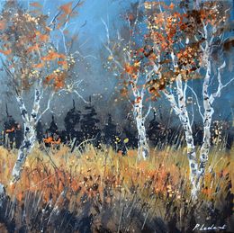 Painting, Aspen trees, Pol Ledent