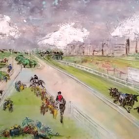 Gemälde, Déjeuner sur Herbe - Saint Cloud - Hippodrome - Francegalop- Horseracing - Courses hippique - Plat - Prix, Kalh Art Kalley