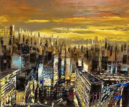 Painting, Shanghai by nightfall, Frank De Blok
