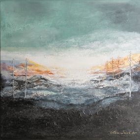 Gemälde, Nothern Lights in the Fells, Art Meri Saraste