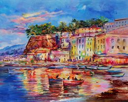 Gemälde, Lights reflections - Sorrento painting, Alfredo Grimaldi