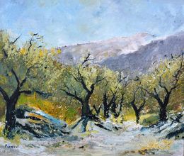 Painting, Olive trees, Pol Ledent